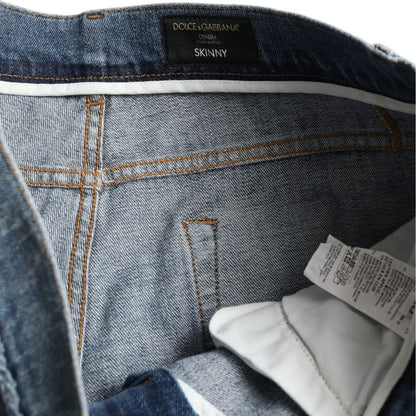 Dolce & Gabbana Blue Washed Skinny Cotton Stretch Denim Jeans