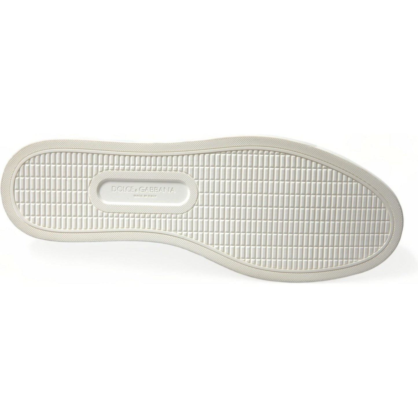 Dolce & Gabbana White Bordeaux Leather Logo Low Top Sneakers Shoes