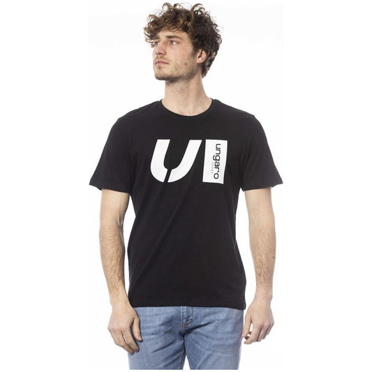Ungaro Sport Black Cotton Men T-Shirt Ungaro Sport Gray