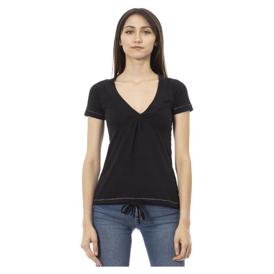 Trussardi Action Black Cotton Women T-Shirt Trussardi Action Tan