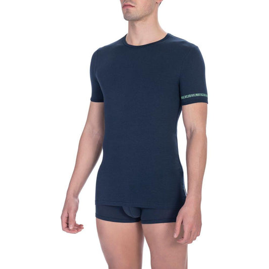 Bikkembergs Black Cotton Men T-Shirt Bikkembergs Dark Slate Gray