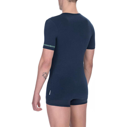 Bikkembergs Black Cotton Men T-Shirt Bikkembergs Dark Slate Gray