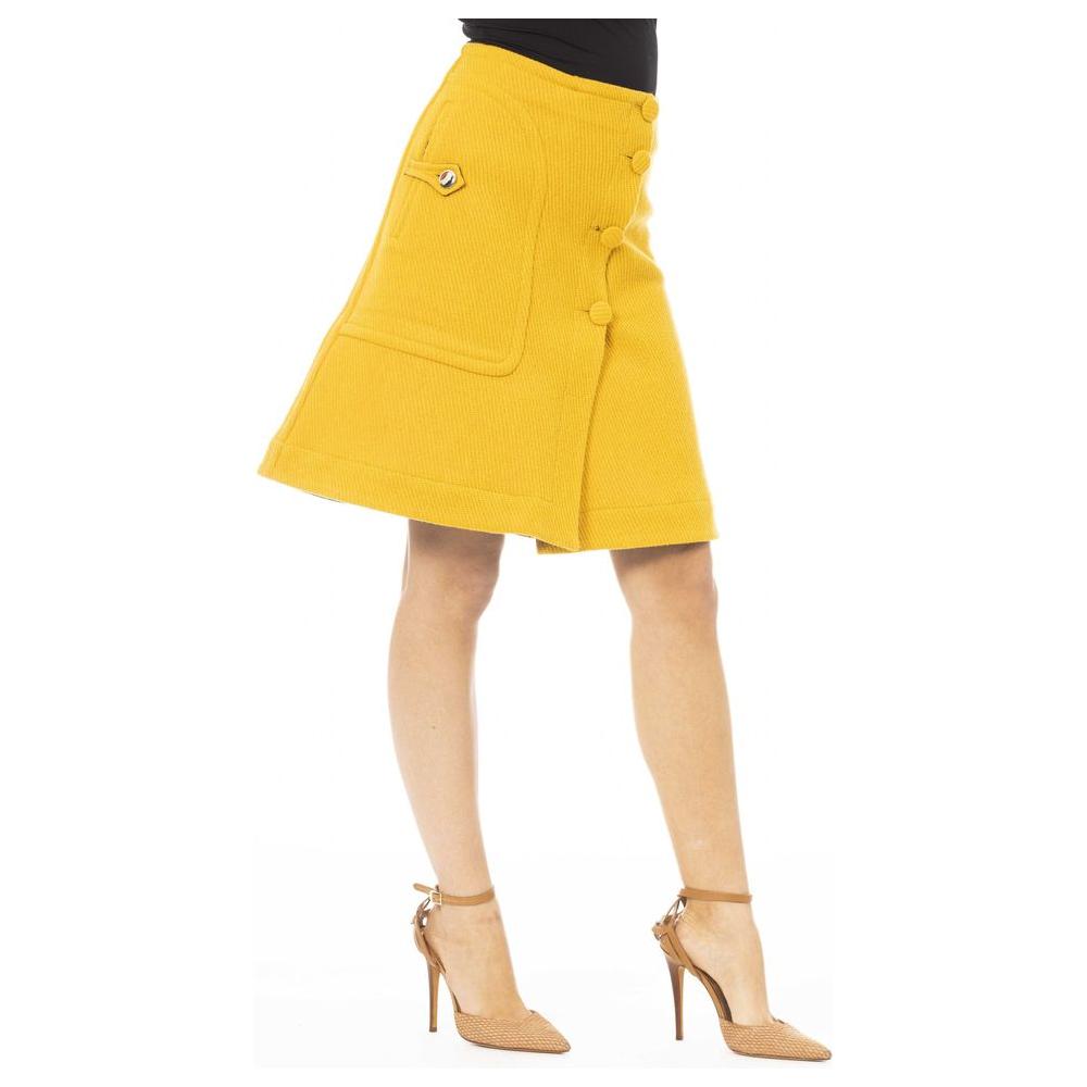 Jacob Cohen Yellow Wool Women Skirt JA-24196-IT40|S