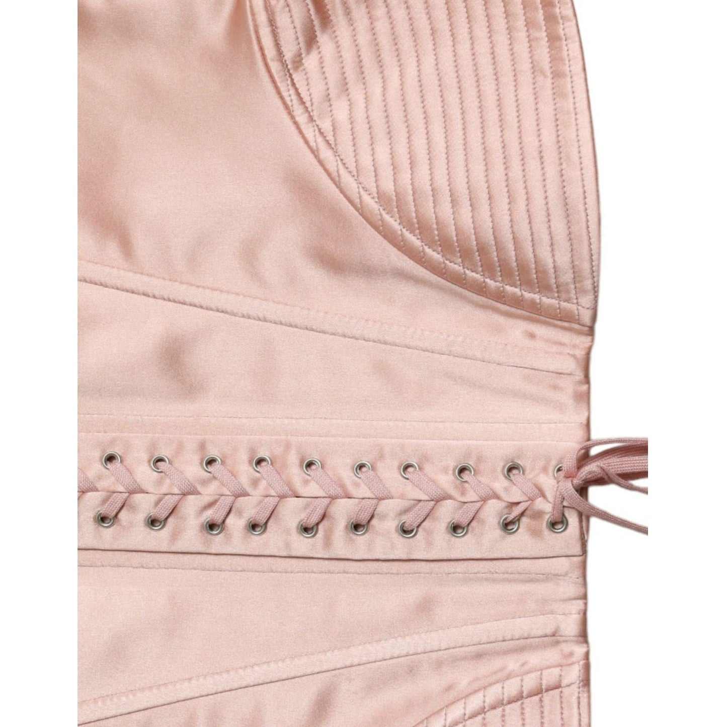 Dolce & Gabbana Elegant Pink Lace-Up Corset Belt Dolce & Gabbana Light Pink