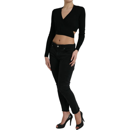 Dolce & Gabbana Elegant Black Virgin Wool Cardigan Sweater Dolce & Gabbana Rosy Brown