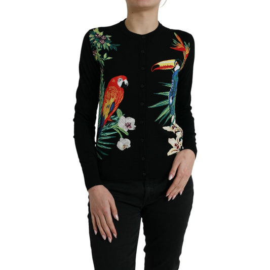 Dolce & Gabbana Elegant Wool Silk Printed Cardigan Sweater Dolce & Gabbana Rosy Brown
