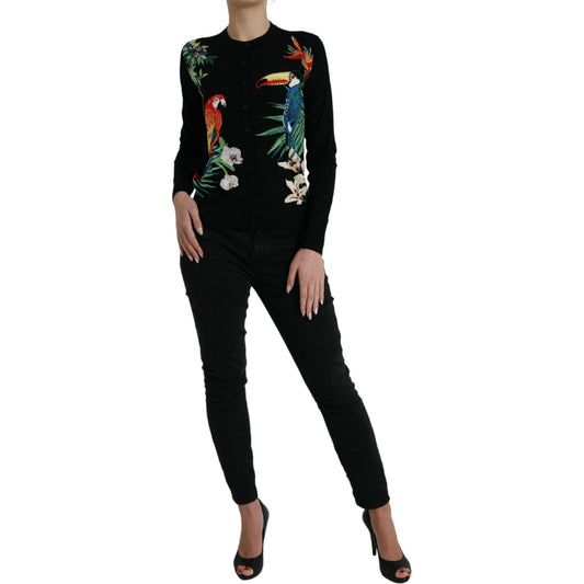 Dolce & Gabbana Elegant Wool Silk Printed Cardigan Sweater Dolce & Gabbana Rosy Brown