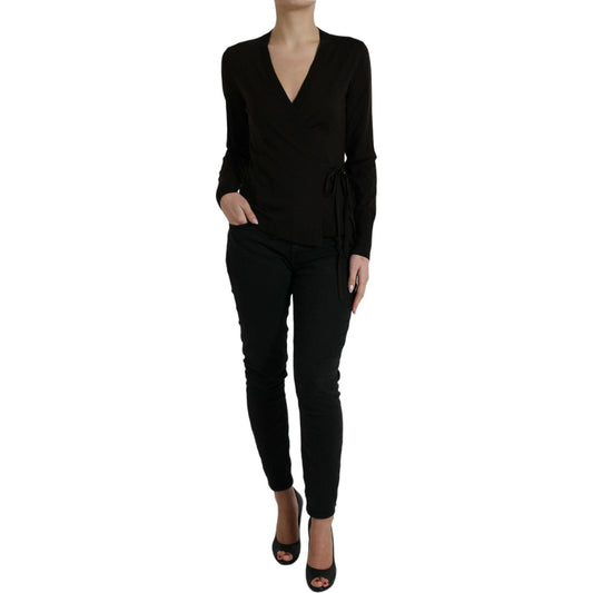 Dolce & Gabbana Elegant Black Virgin Wool Cardigan Dolce & Gabbana Rosy Brown