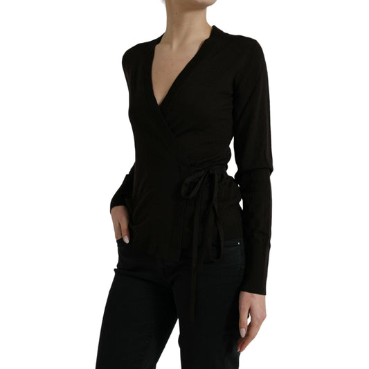 Dolce & Gabbana Elegant Black Virgin Wool Cardigan Dolce & Gabbana Black