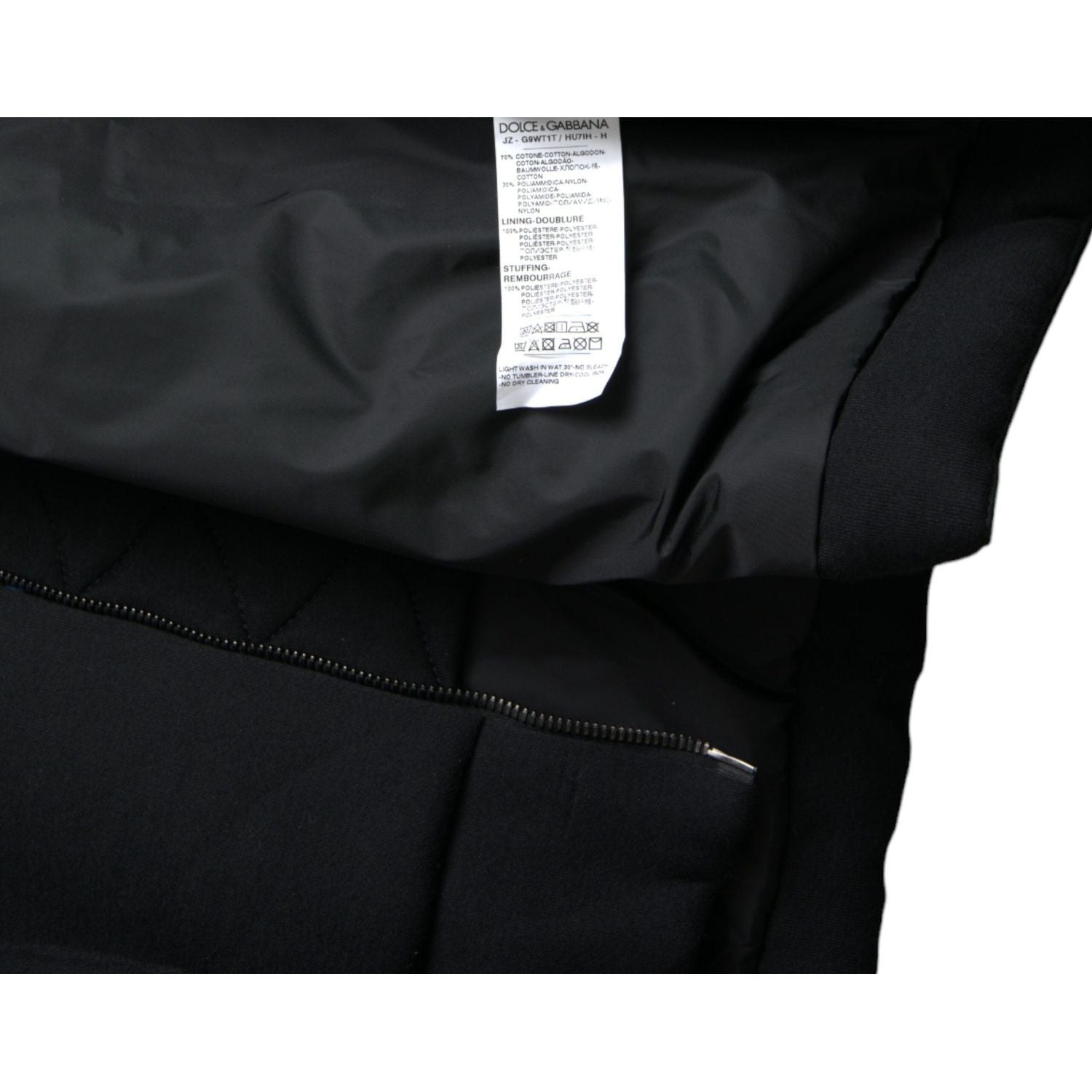 Dolce & Gabbana Black Cotton Hooded Logo Bomber Jacket