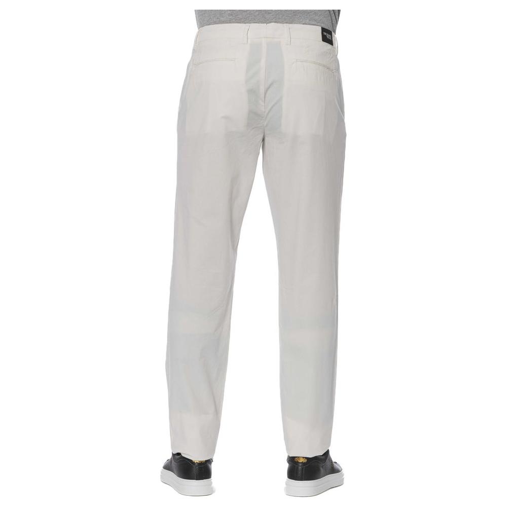 Trussardi Jeans White Cotton Men's Trousers