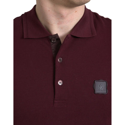 Dolce & Gabbana Maroon Collared Short Sleeves Polo T-shirt