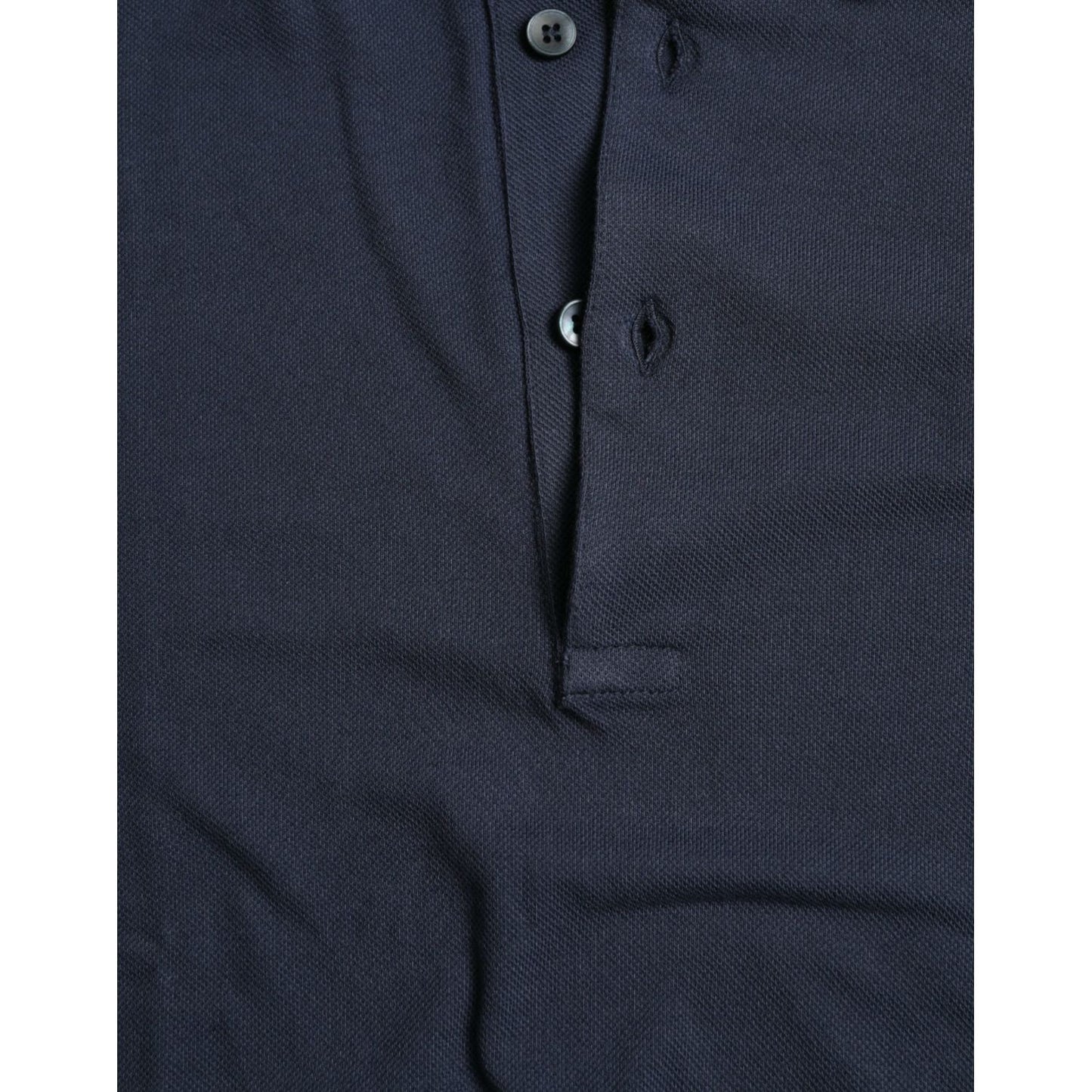 Dolce & Gabbana Blue Crown Patch Cotton Collared Men Polo T-shirt