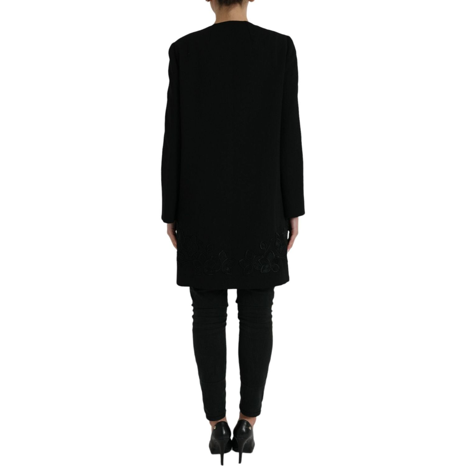 معطف ترنش أنيق من الصوف مزين بنقشة الزهور من دولتشي آند غابانا