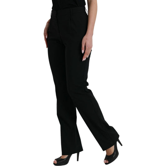 Dolce & Gabbana Elegant Tapered Wool Trousers Dolce & Gabbana Black