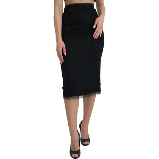 Dolce & Gabbana Elegant High Waist Midi Skirt Dolce & Gabbana Black