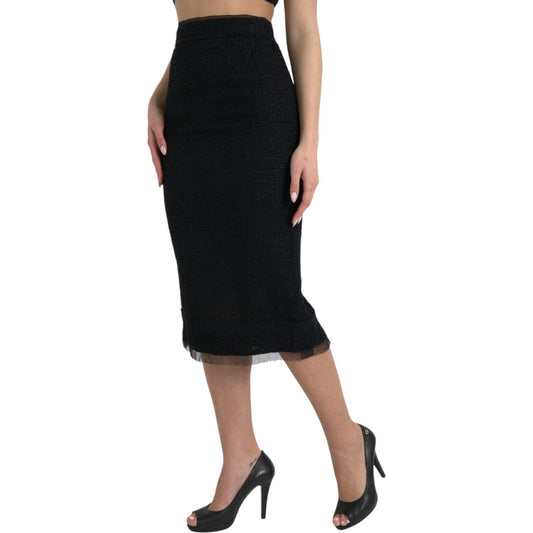 Dolce & Gabbana Elegant High Waist Midi Skirt Dolce & Gabbana Black
