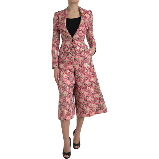 Dolce & Gabbana Elegant Pink Slim Fit Two-Piece Suit Dolce & Gabbana Rosy Brown