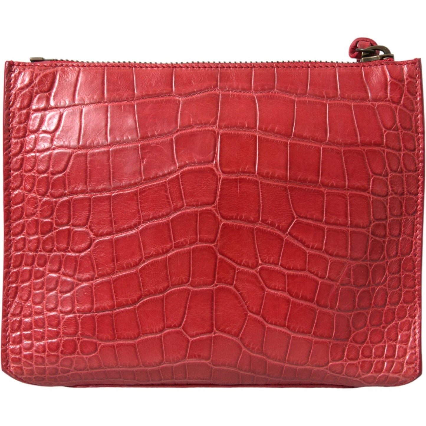 Balenciaga Red Exotic Skin Leather Classic Pouch Purse Wristlet Bag