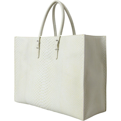 Balenciaga White Yellow Exotic Skin Leather Shopping Tote PAPIER Bag