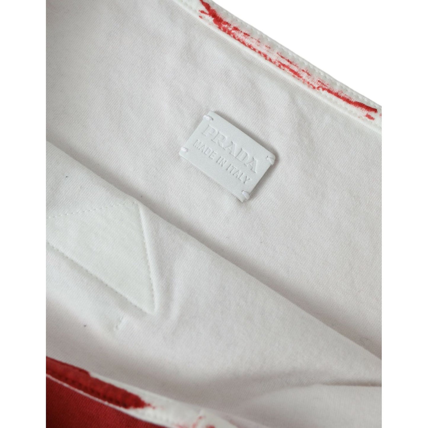 Prada Red Jersey Fabric Logo Shoulder Shopping Tote Bag BAG1192
