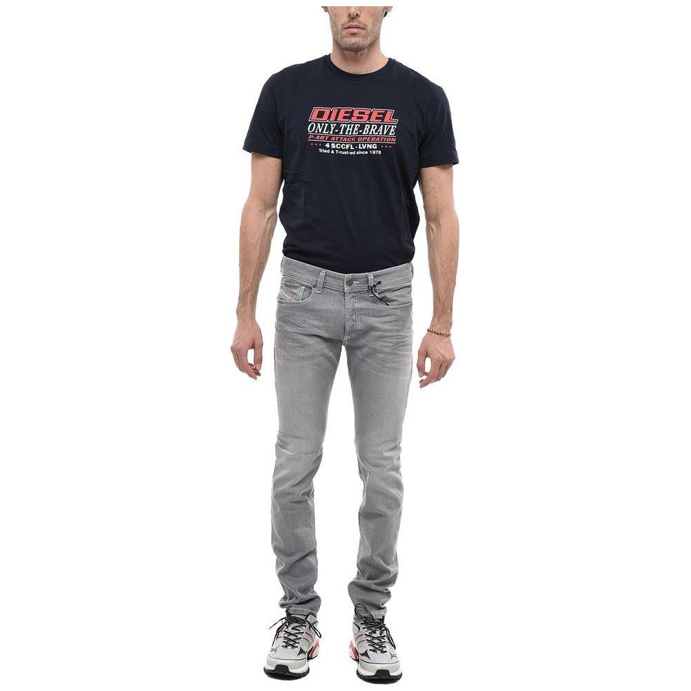 Diesel Gray Cotton Men Skinny Jean