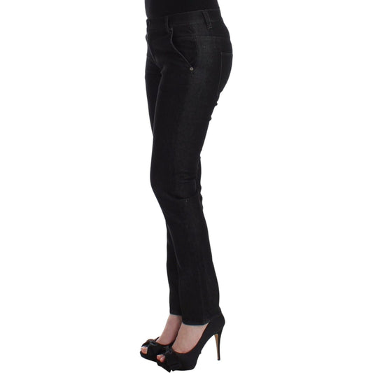 Ermanno Scervino Chic Black Skinny Jeans - Elegant & Slim Fit Jeans & Pants Ermanno Scervino Black