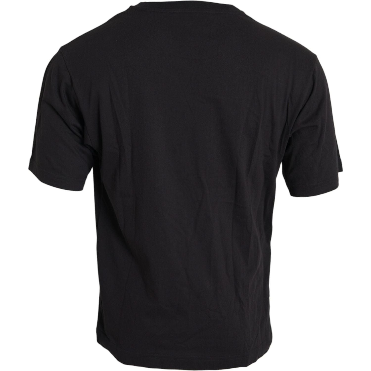 تي شيرت دولتشي آند غابانا قطني أسود بطبعة جيب وياقة دائرية