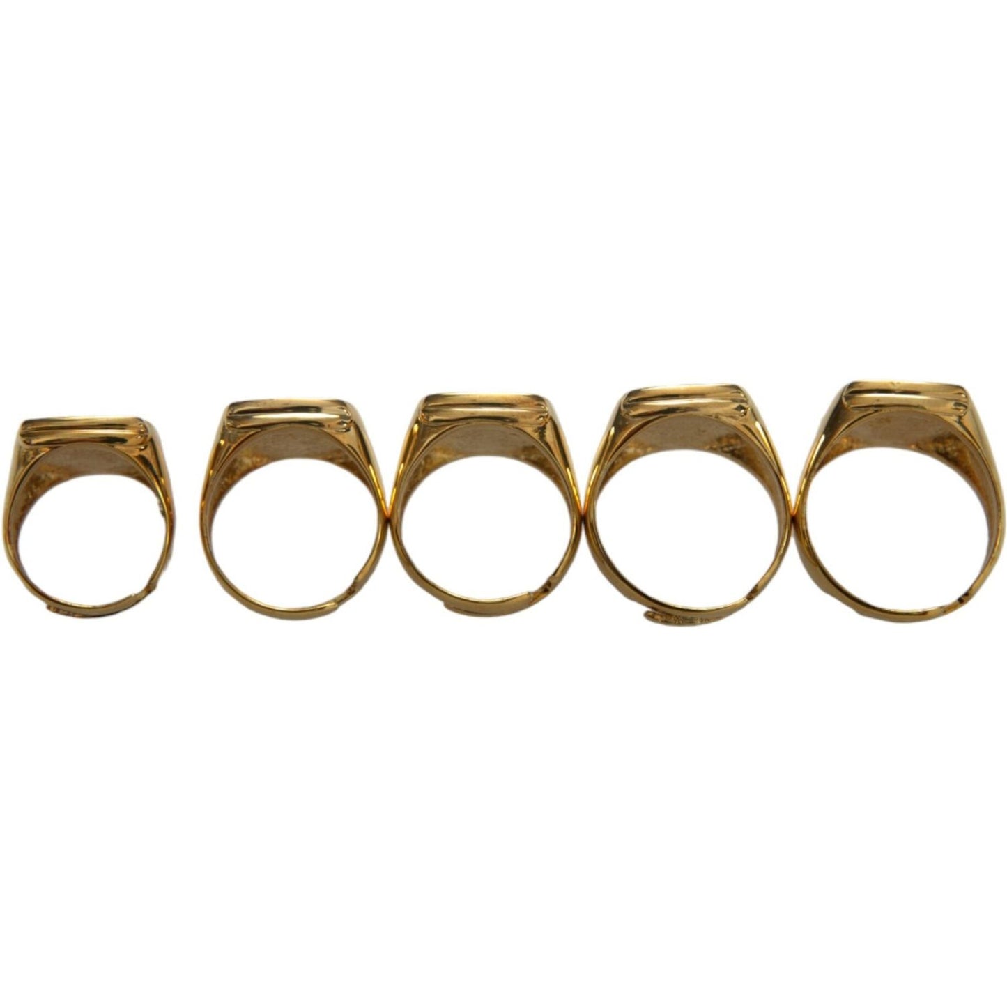 Dolce & Gabbana Gold Brass ROYAL Enamel Set of 5 Ring Ring