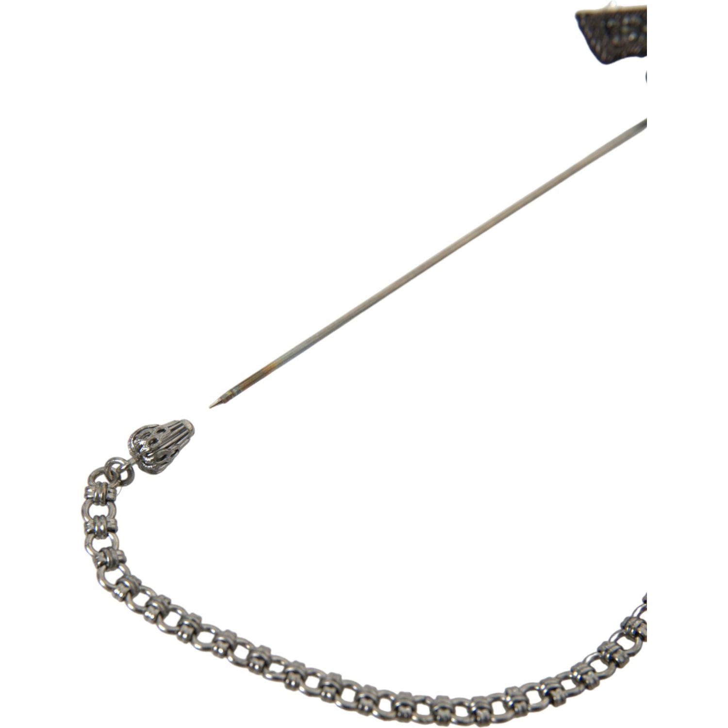 دبوس بروش على شكل مسدس من الحرير والنحاس من دولتشي آند غابانا للرجال