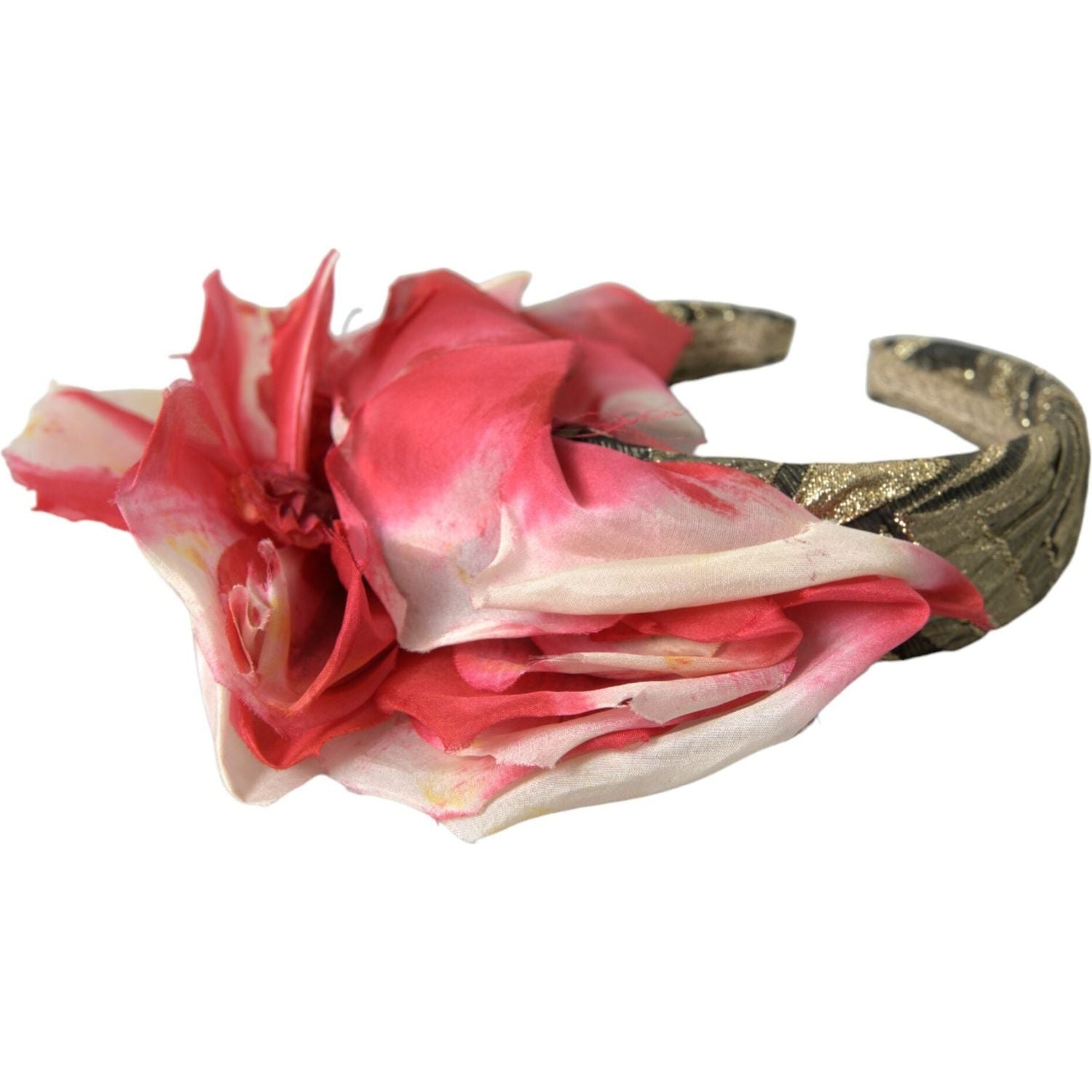 عصابة رأس نسائية من الحرير مزينة بالزهور متعددة الألوان من دولتشي آند غابانا