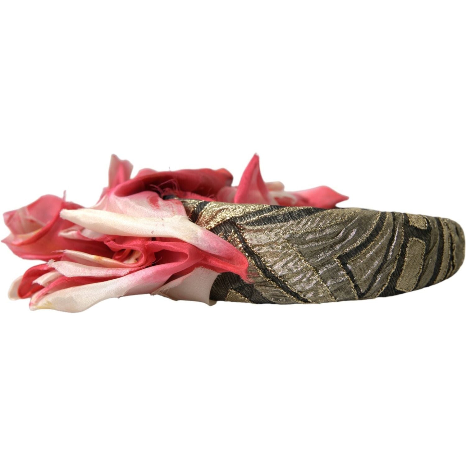 عصابة رأس نسائية من الحرير مزينة بالزهور متعددة الألوان من دولتشي آند غابانا