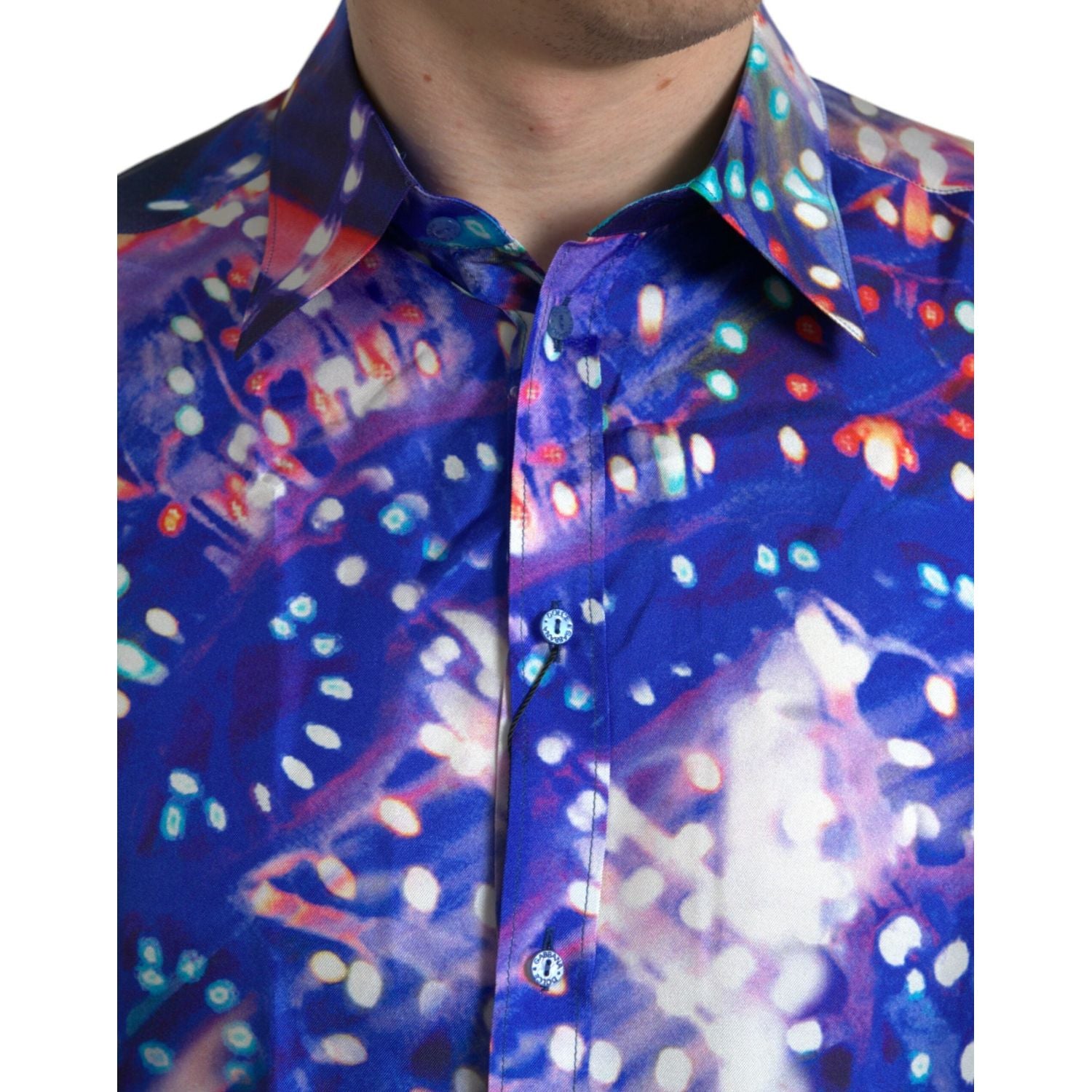 قميص دولتشي آند غابانا الأرجواني الحريري Luminarie Slim MARTINI