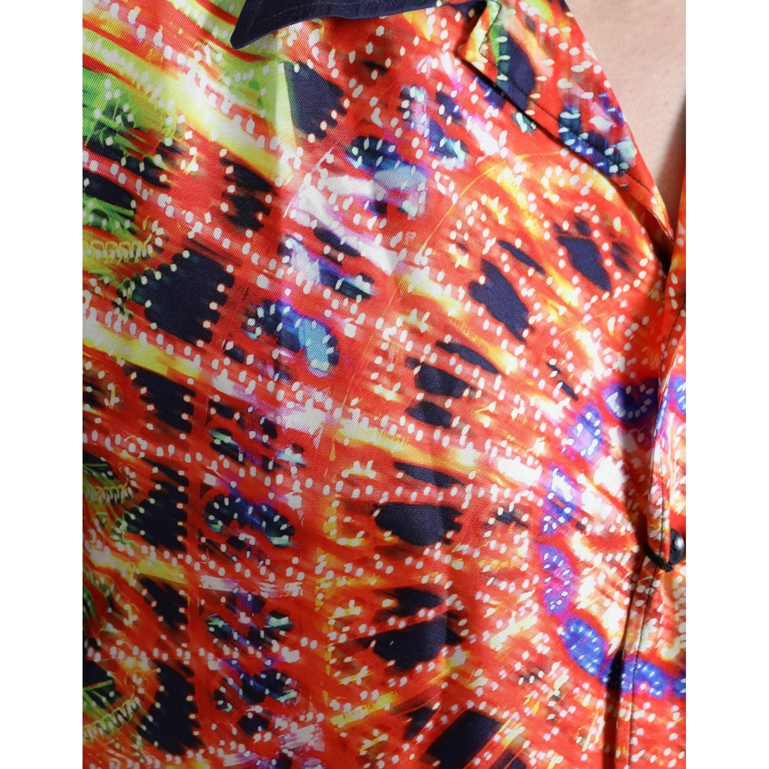 دولتشي آند غابانا قميص كاجوال حرير لوميناري متعدد الألوان