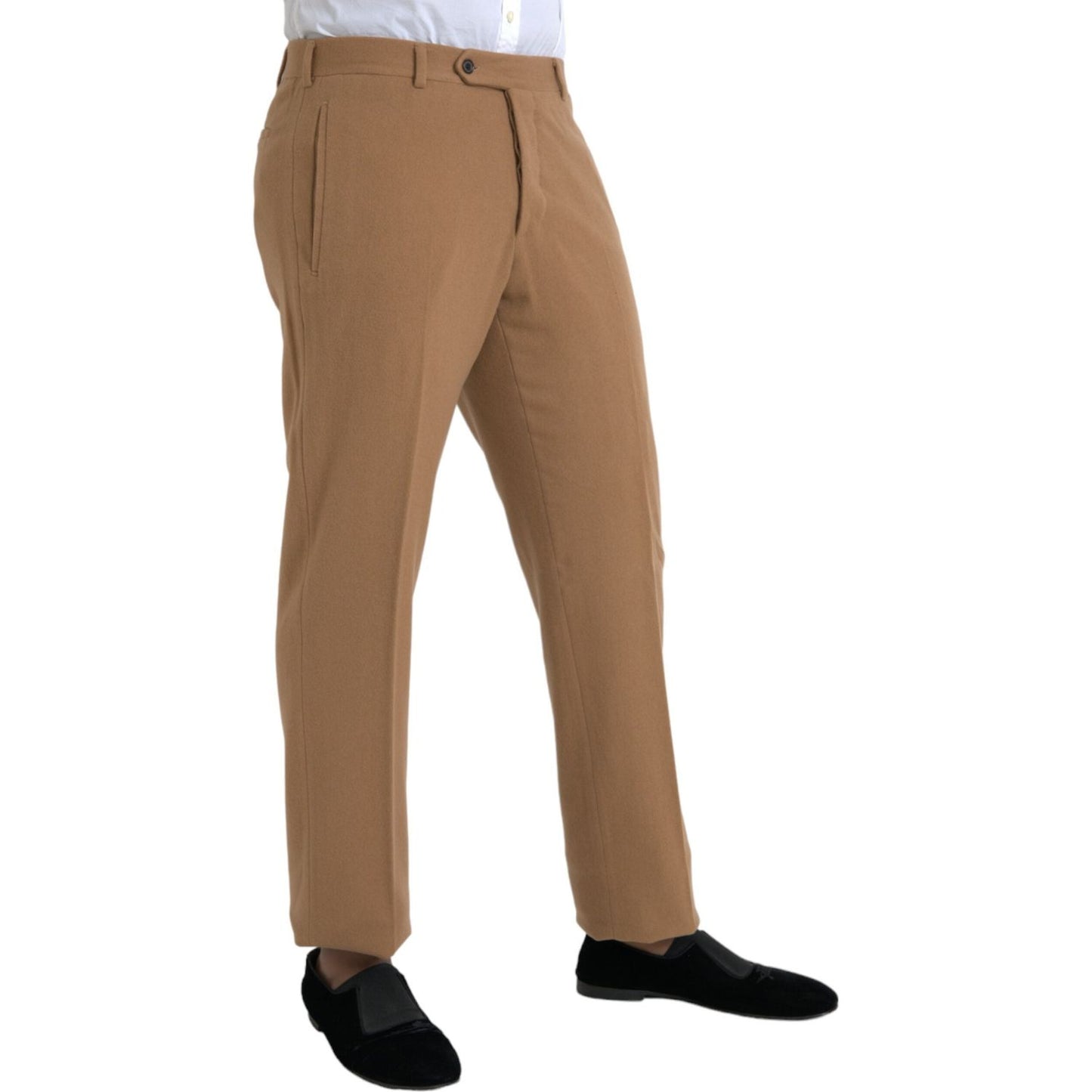 Prada Beige Cashmere Men Straight Fit Dress Pants PAN75304-54