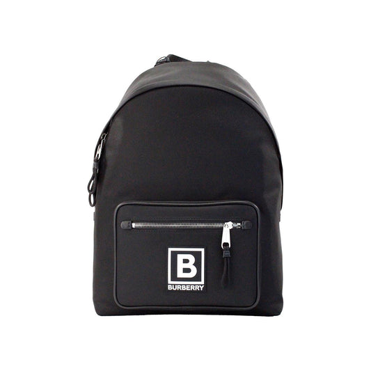 Burberry Abbeydale Branded Stamp Black Nylon Backpack Shoulder Bookbag 56125