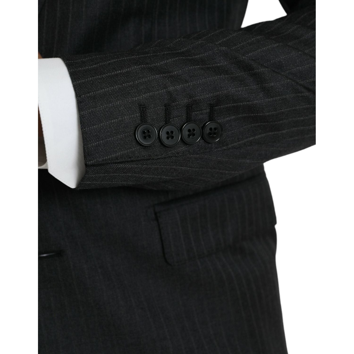 سترة مارتيني سوداء مخططة بصف أزرار واحد من دولتشي آند غابانا