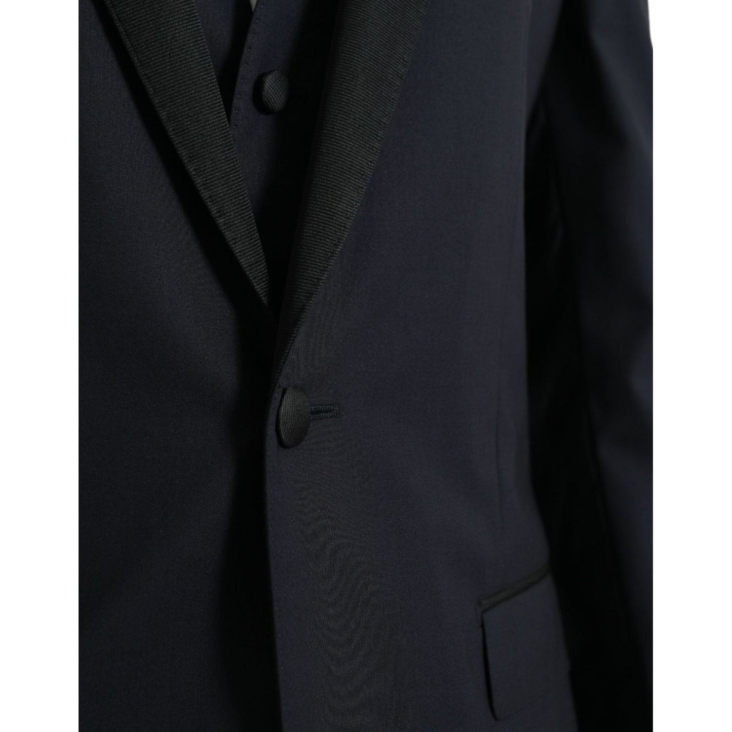 Dolce & Gabbana Dark Blue MARTINI Wool Formal 3 Piece Suit