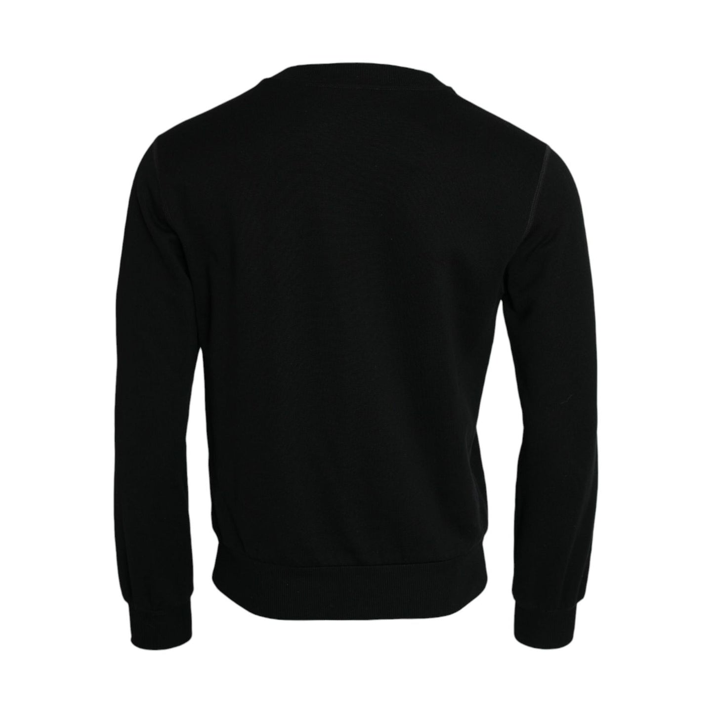 Dolce & Gabbana Black Cotton Long Sleeves Sweatshirt Sweater