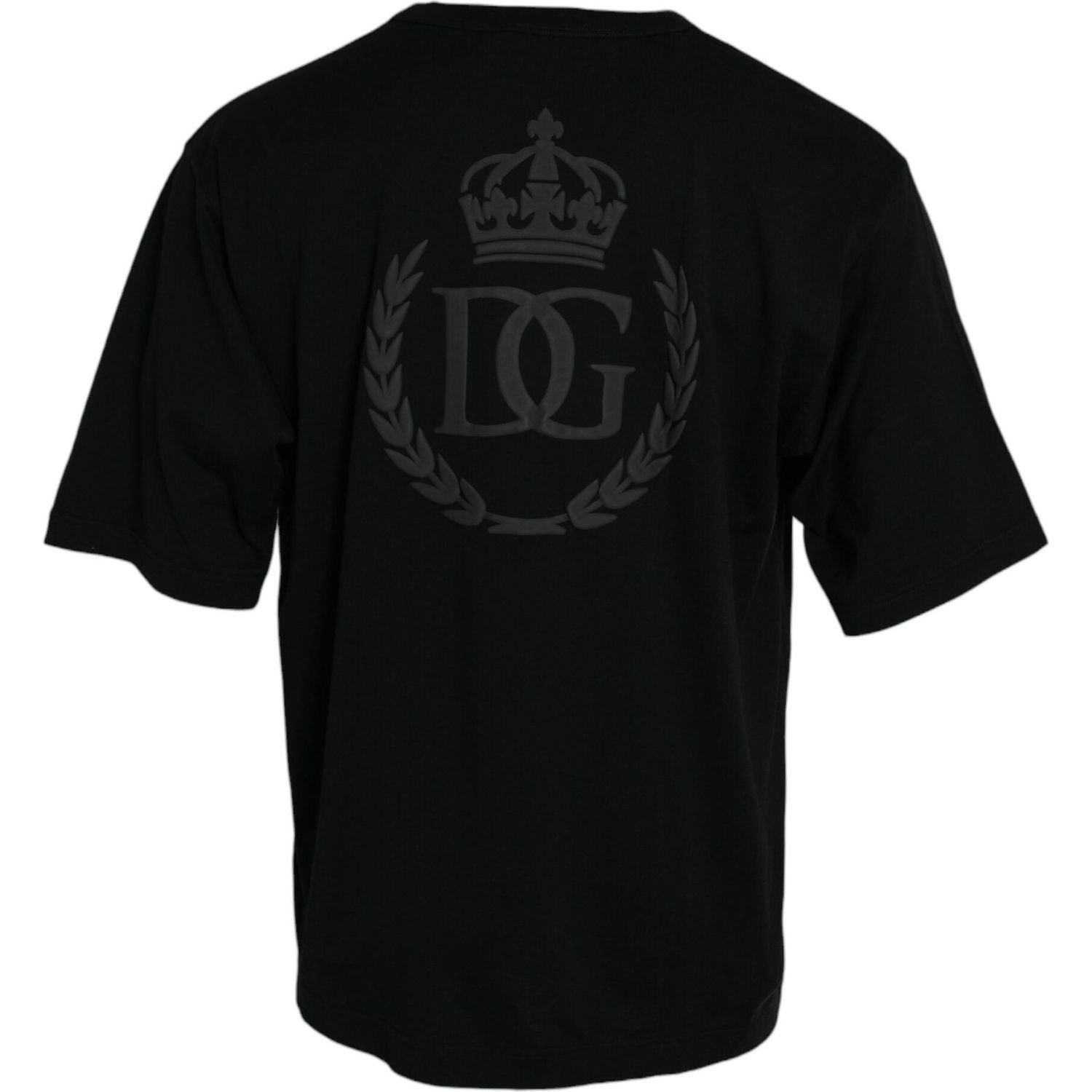 Dolce & Gabbana Black Logo Embossed Crew Neck Short Sleeves T-shirt
