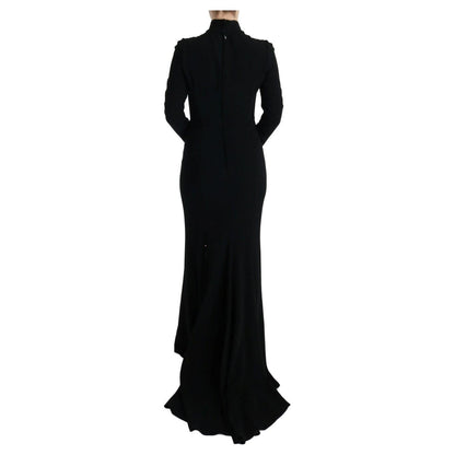 Dolce & Gabbana Black Stretch Long Gown Sheath Dress