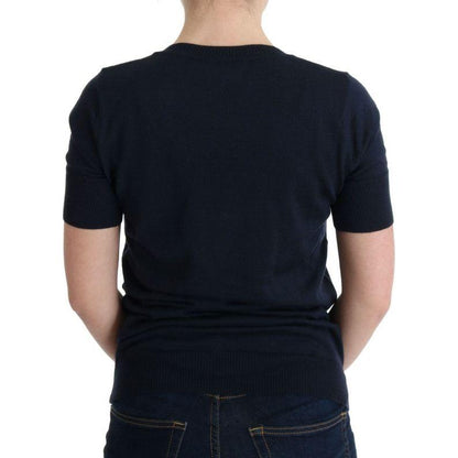 MARGHI LO' Blue 100% Lana Wool Blouse Top