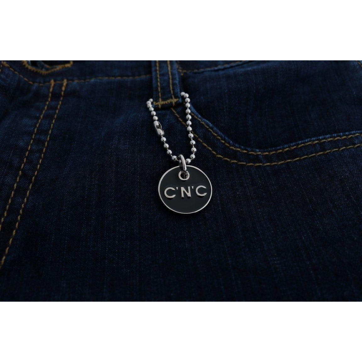 Costume National Blue Cotton Bootcut Flared Jeans