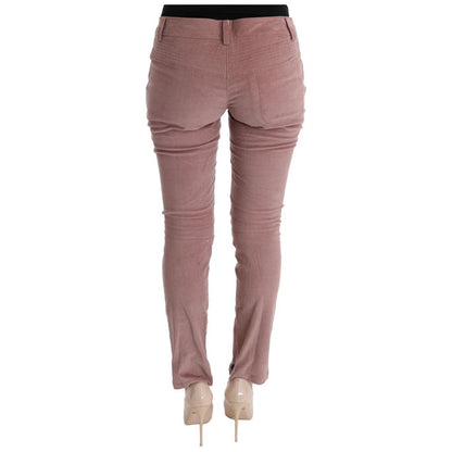 Ermanno Scervino Pink Velvet Cropped Casual Pants