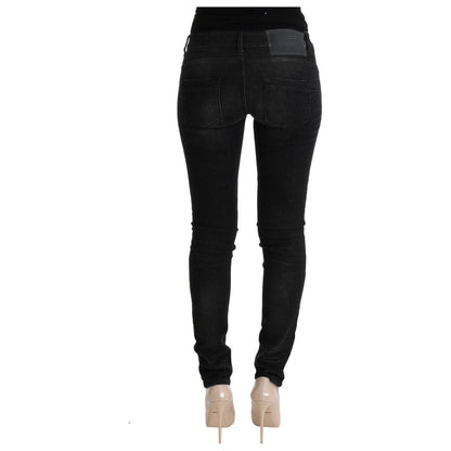Acht Black Denim Cotton Bottoms Slim Fit Jeans Jeans & Pants