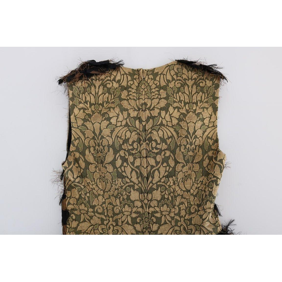 فستان دولتشي آند غابانا الأنيق ذو خط A وبطول كامل بدون أكمام