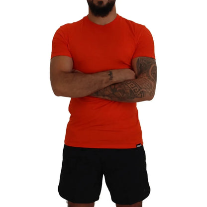 Dsquared² Orange Modal Short Sleeves Crewneck T-shirt