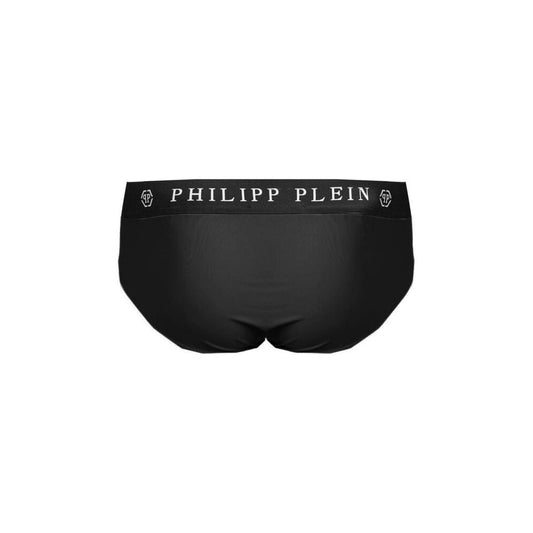 Philipp Plein Black Polyamide Men Swim Briefs Philipp Plein Dark Slate Gray