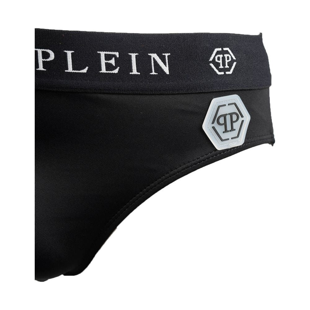 شورت سباحة أنيق من النايلون من Philipp Plein مع تفاصيل الشعار المميز