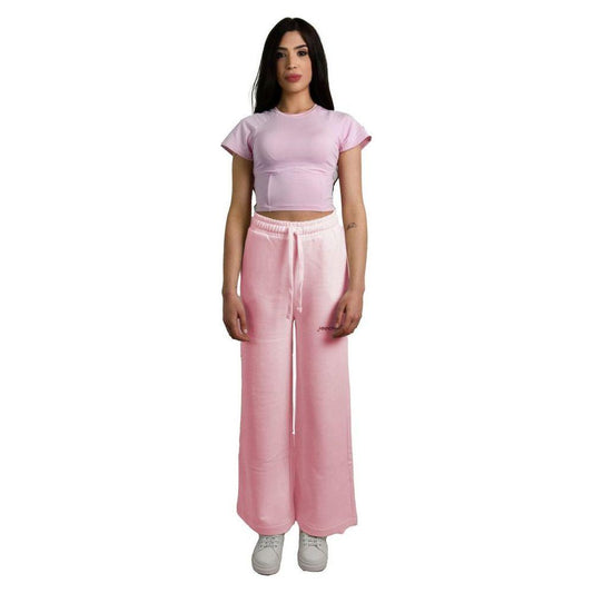 Hinnominate Chic Pink Palazzo Pants with Drawstring Hinnominate Rosy Brown